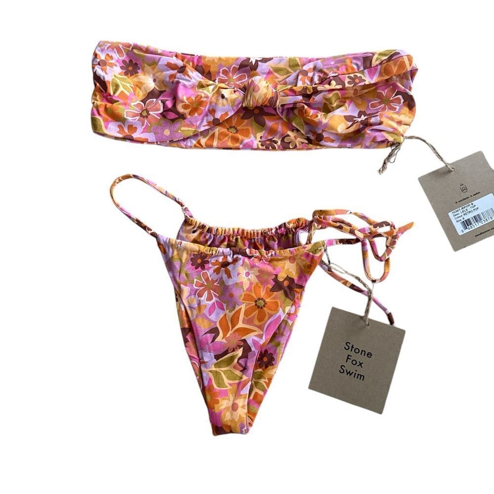 Stone Fox Swim River Bottom and Lele Top Bikini Set S